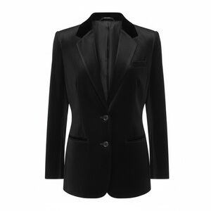 Vintage Polonia by Sanyo Black Velvet Blazer Jacket Made in Japan Size S